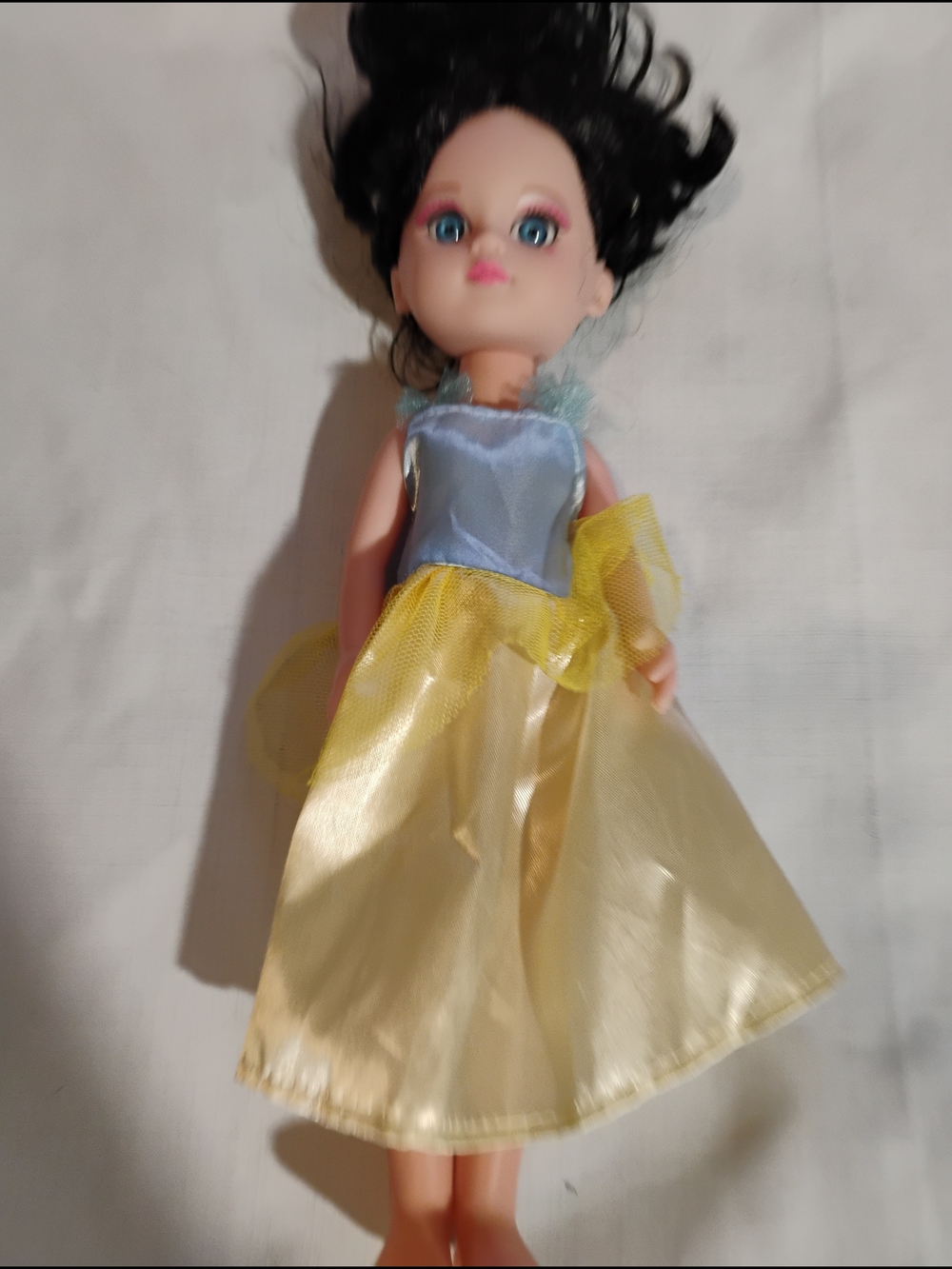 Kids Fashion Doll in Blue and Yellow Dress